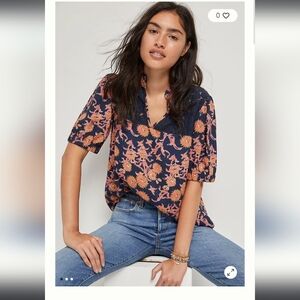 Anthropologie Porridge blouse.  Size LG.